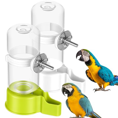Qfwdfctrenz Bird Water Dispenser For Cage Automatic Bird Cage Water Dispenser 2Pcs 4.73 Fl Oz Birds Water Feeder For Cages Plastic No Mess Suspended Birds Bottle No Drip For Budgie Conure Lovebirds Cockatiel