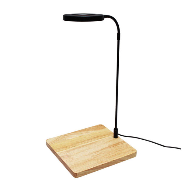 Qwlwbu Led Aquarium Light 360 Degree Full Spectrum Led Light With Bamboo Board 10W Nano Fish Tank Light Usb Powered Flat Nano Aquarium Light Bett A Fish Tank Light For Plant Growth