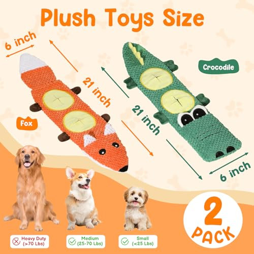 Qwyxzz 2 Pack Dog Toys For Aggressive Chewers - Interactive Dog Toys Interactive Puppy Dog Chew Toys With Squeaker & No Stuffing Dog Puzzle Toy (Suitable For Small And Medium Dogs)