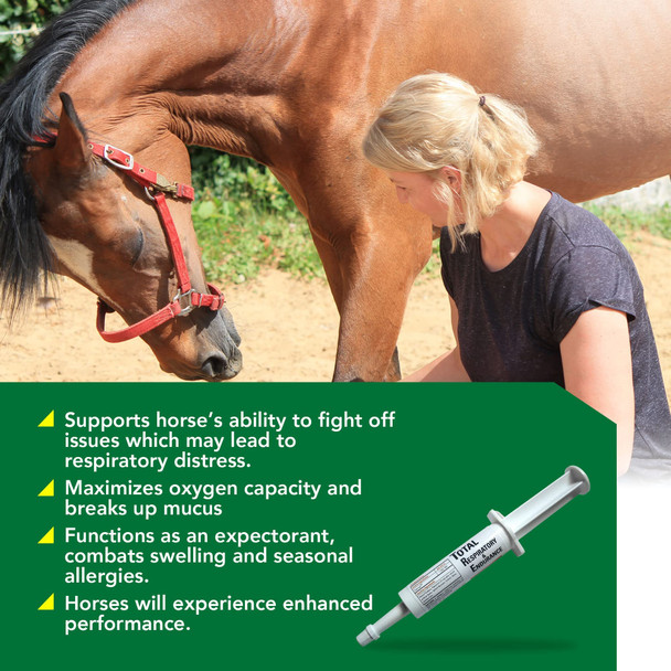 Ramard Total Respiratory & Endurance Syringe For Horses Equine Vitamin & Supplements Veterinary Supplies With Clairisol Methyl Parabens Peppermint Oil & Sodium Benzoate 1/2 Oz 1-Pack