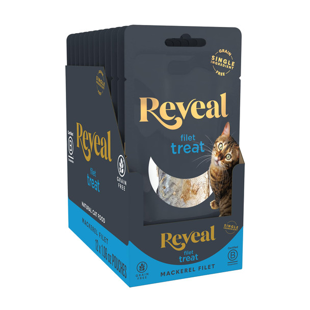 Reveal Natural Whole Protein Fillet Cat Treats Single Ingredient Grain High Protein Treats For Cats For Training Treating Or Snacking Whole Tuna Loin (12 X 1.06 Oz Loin)