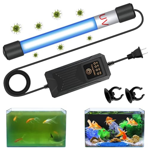 Rutloy Aquarium Clean Light13W Aquarium Algae Bloom Clean Light With TimerSubmersible Waterproof Lamp For Fish Tank Pond Water Clean Green Clear Waterproof Clean Lamp For Sump Swim Pool Black