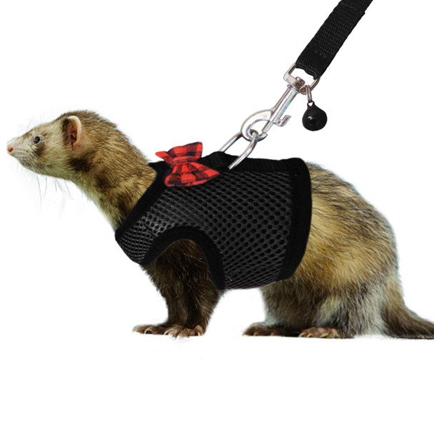 Rypet Small Animal Harness And Leash - Soft Mesh Small Pet Harness With Safe Bell No Pull Comfort Padded Vest For Small Pet Blue S