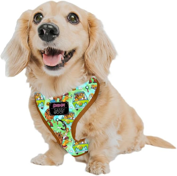 Sassy Woof Dog Adjustable Harness - Scooby-Doo - S Breathable Mesh No Pull Design With Two D-Rings Patented Design Perfect For Small Dogs And Puppies - Officially Licensed