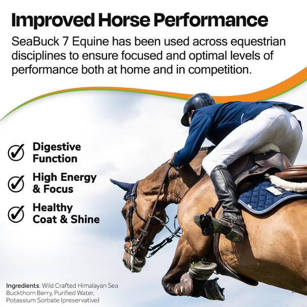 Seabuck7 Seabuck 7 Equine Supplement For Horses With Sea Buckthorn To Improve Horse Health (3-6 Week Supply 1 Gallon) Supports Healthy Eating & Digestion Increased Energy/Focus & Shiny Coats For Horses