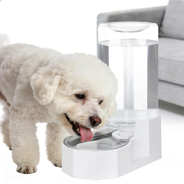Sfozstra Large Dog Water Dispenser: 5L Automatic Gravity Water Feeder - Dishwasher-Safe Stainless Steel Bowl - Easy Clean - No Power Needed - For Cats & Small Dogs - Kitchen Corner/Crate Area