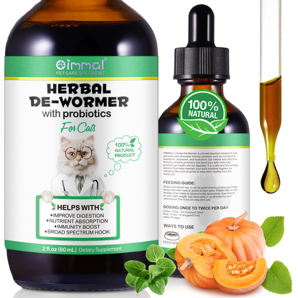 Shuangjia Specifically Formulated For Cats Cats Natural Broad Spectrum Treatment With Probiotics Herbal Cleanse Digestive Support For All Cat Breeds Gut Health Puppy & Kitten Supplement Drops For Pets