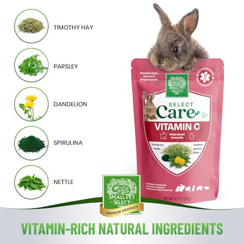 Small Pet Select - Select Care Vitamin C Support Supplement Natural High Fiber Timothy Hay Based Treats For Rabbits Guinea Pigs Hamsters Other Small Animals 4.2 Oz