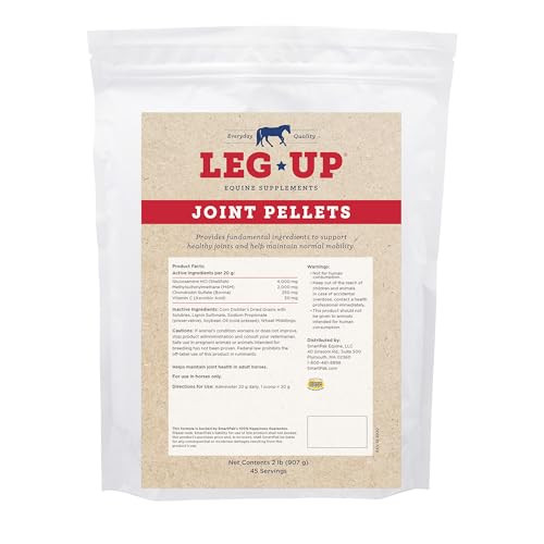 Smartequine Leg Up Joint Pellets Joint Support Supplement For Horses Glucosamine Chondroitin Sulfate And Antioxidants Formula With No Added Sugar Ideal For Light Work Horses 45 Servings 2 Lb