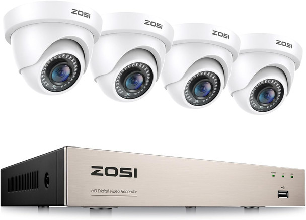 ZOSI 3K Lite 8CH H.265+ Home Security Camera System with AI Human/Vehicle Detection,Night Vision,5MP Lite 8 Channel CCTV DVR,4pcs 1080P 1920TVL 2MP Outdoor Indoor Surveillance Dome Cameras (No HDD) ZOSI 3K Lite 8CH H.265+ Home Security Camera System with AI Human/Vehicle Detection,Night Vision,5MP Lite 8 Channel CCTV DVR,4pcs 1080P 1920TVL 2MP Outdoor Indoor Surveillance Dome Cameras (No HDD)