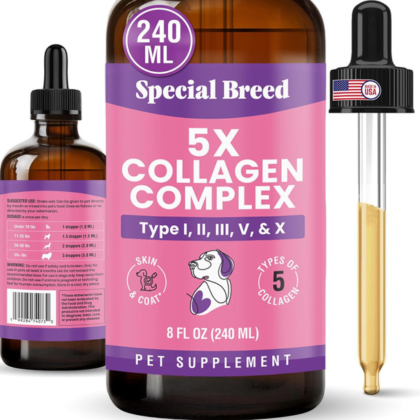 Special Breed Premium Collagen For Dogs - Liquid Support For Joints Skin Coat Bone Immune System & Hips - Collagen Supplement - Made In Usa - 2Oz