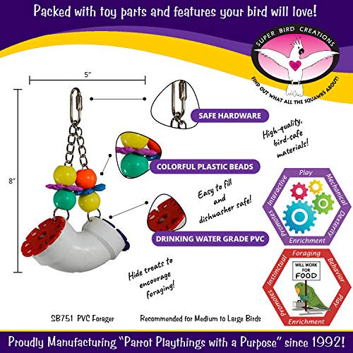 Super Bird Creations Sb751 Pvc Forager Bird Toy Medium/Large Bird Size 3 X 5 X 8