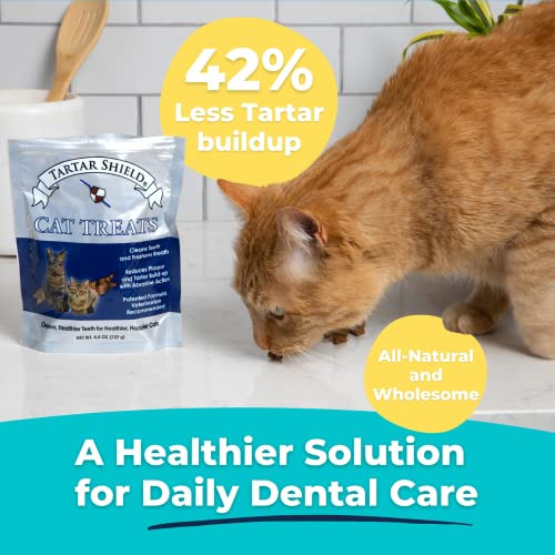 Tartar Shield Cat Treats Daily Dental Treats Cleans Teeth & Gums Fresh Breath Natural Oral Health Support Wholesome & All-Natural Bites Usa Made Tasty Chicken Flavor