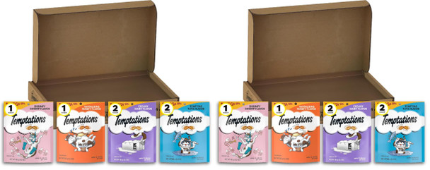 Temptations Cat Treats Classic Crunchy And Soft Feline Favorites Variety Pack 3 Oz. Pouches (Pack Of 6)