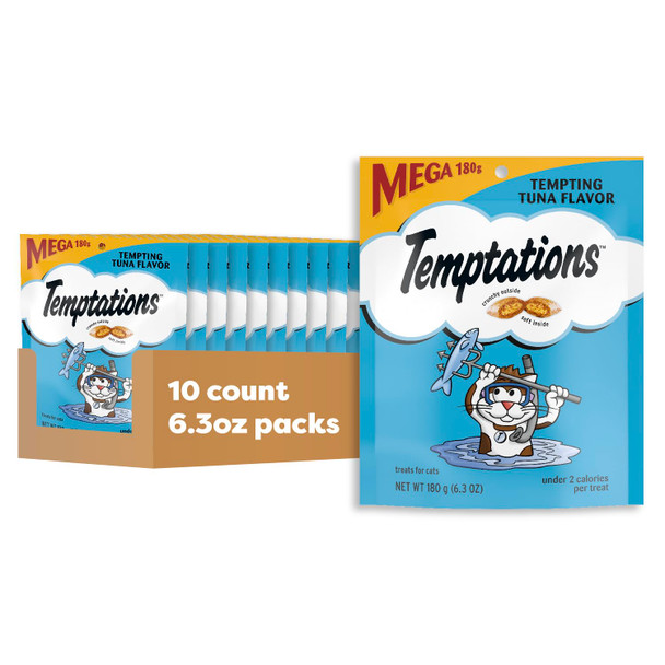 Temptations Cat Treats Classic Crunchy And Soft Cat Treats Tempting Tuna Flavor 16 Oz. Tub
