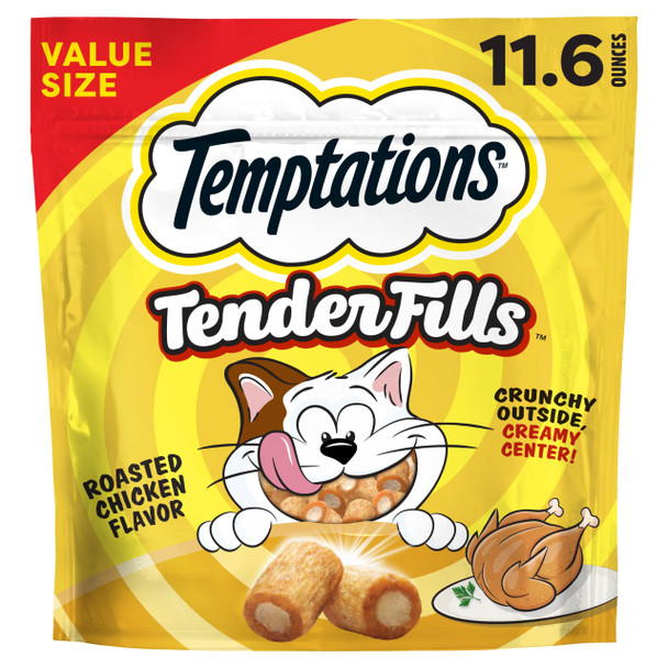 Temptations Tender Fills Crunchy And Soft Adult Cat Treats Roasted Chicken Flavor 11.6 Oz. Pouch