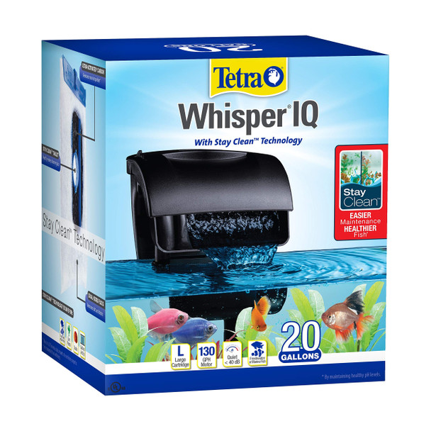 Tetra Whisper Iq Power Filter 175 Gph With Stay Clean Technology 30 Gallons