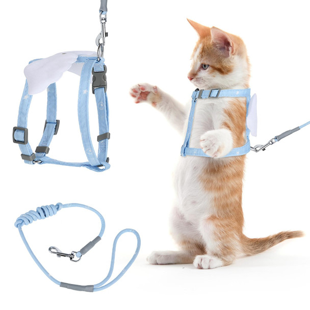 Tiesome Cat Harness And Leash Set Adjustable Gradient Kitten Harness Escape Proof Harness With Leash For Kitty Outdoor Walking (Gradient Purple)