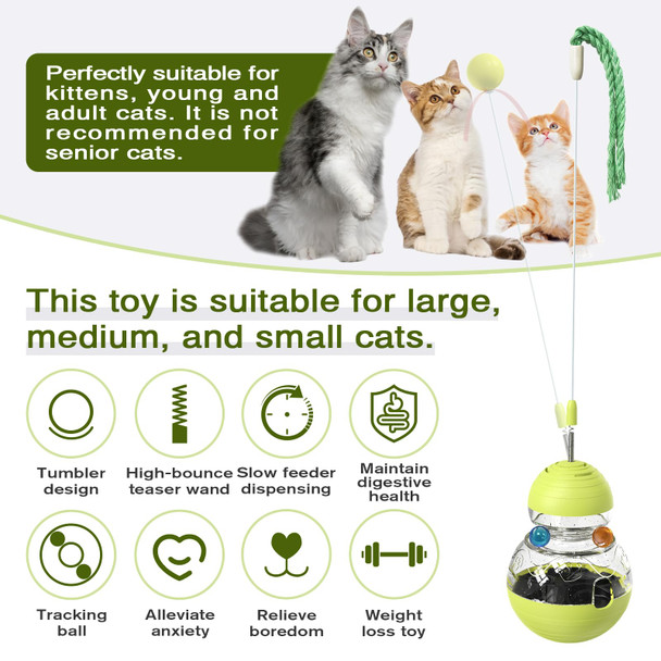 Tlkng Cat Toy For Indoor Cats Wobble Treat Dispenser Ball Kitten Food Dispenser & Puzzle Feeder Balls & Enrichment Toys & Mental Stimulation Interactive Brain Game