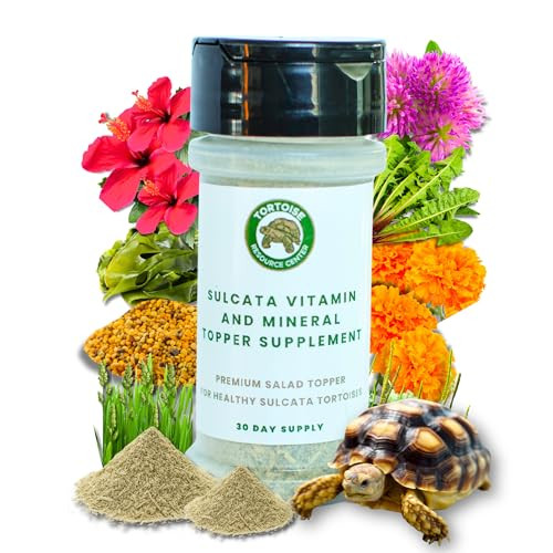 Tortoise Resource Center Sulcata Tortoise Calcium Powder - Herpetologist Formulated Calcium Powder For Reptiles With High Fiber - 30 Day Shaker Bottle Supply For Tortoise Lovers