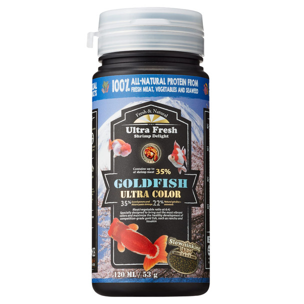 Ultra Fresh Sinking Goldfish Food Color Enhancing Balanced Diet All Natural Ingredients Clear Water Formula Slow Sinking Gold Fish Pellets Goldfish Ultra Color 4.6 Oz