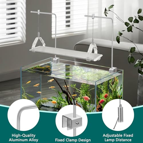 Uniqus 2Pcs Aquarium Light Rack Adjustable Aquarium High Brightness Light Hanging Holder Kit For Freshwater & Saltwater Fish Tanks
