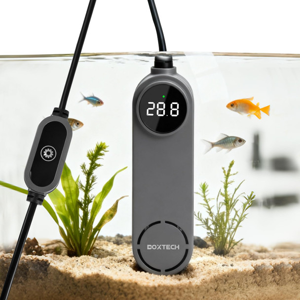 Upettools Submersible Aquarium Heater With External Control - Ceramic-Metal Fish Tank Heater With Digital Thermostat For 5-25Gallon Small Tanks Overheat Protection