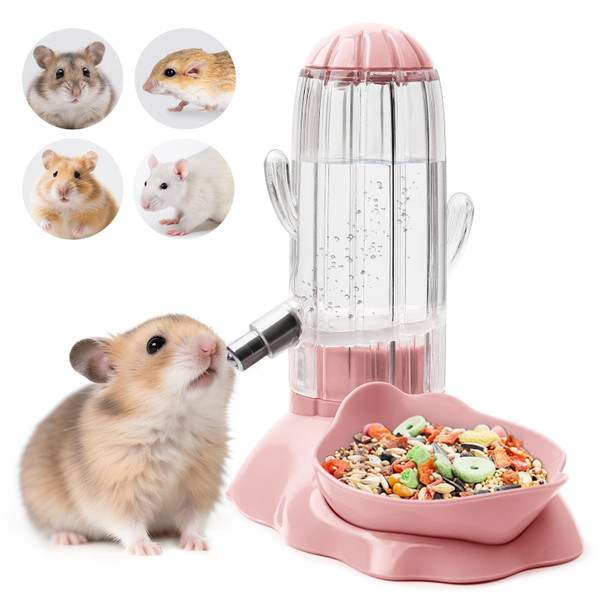 Vannon 2-In-1 Hamster Water Bottle & Food Feeder 4.6Oz/130Ml Top-Fill Small Animal Cage Water Dispenser & Food Dish Bpa- Anti-Leak For Hamster Gerbil Mouse