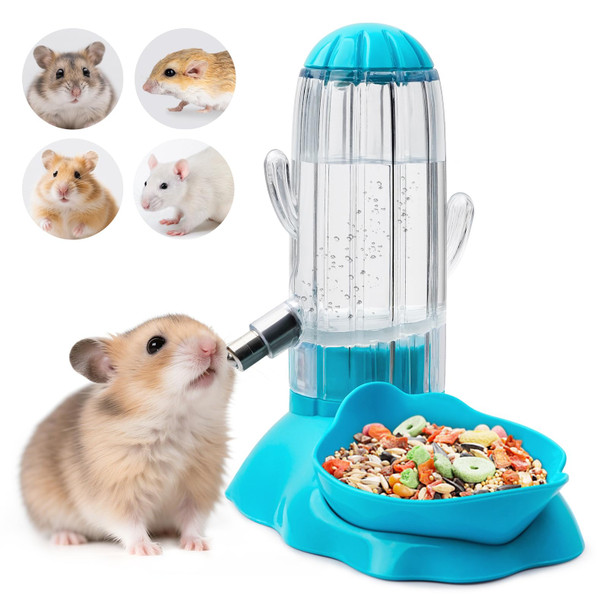 Vannon 2-In-1 Hamster Water Bottle & Food Feeder 4.6Oz/130Ml Top-Fill Small Animal Cage Water Dispenser & Food Dish Bpa- Anti-Leak For Hamster Gerbil Mouse