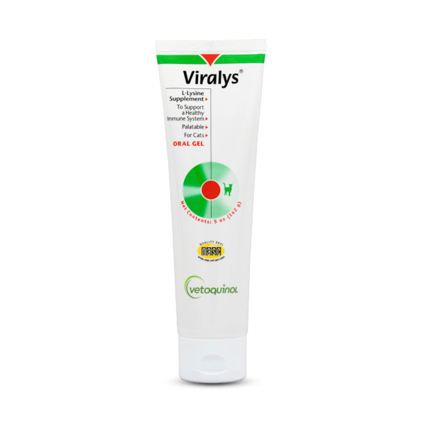 Vetoquinol Viralys Daily L-Lysine Gel For Cats And Kittens Maple Flavored Lysine Supplement For Cats And Kittens To Support Immune Health Normal Eye Function And Respiratory Health 5Oz