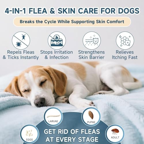 Vicsom Flea And Tick Prevention For Dogs 6 Months Supply Dog Flea And Tick Treatment Up To 45 To 88 Lbs Waterproof Topical Flea Treatment For Large Dogs - Fast-Acting Flea Tick And Mosquito Repellent