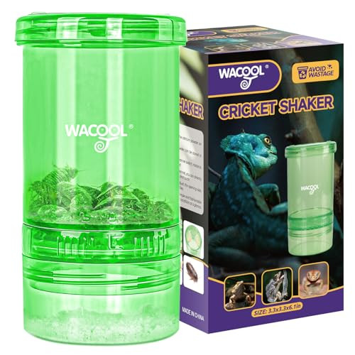 Wacool Terra Cricket Calcium Powder Mixer For Reptiles Cricket Feeder With Calcium For Reptiles Reptile Calcium Duster Cricket Food For Reptile Bearded Dragon Gecko Terrarium Tank Accessories