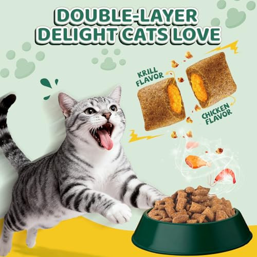 Wagmee Flea And Tick Prevention For Cats Chews 500 Crunchy & Creamy Flea Chews Cat Flea Chewables With Probiotics - Skin & Coat Support - Fleas & Tick Supplement For Cats Kittens - Natural Chicken Flavor