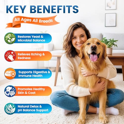 Wagmee Natural Yeast Relief For Dogs Supports Itch & Allergy Relief Eases Ear Paw Discomfort For Dog Supports Immune System Yeast Inflammation 60Ml Bacon Flavor