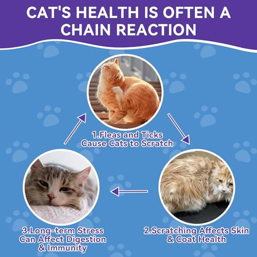 Weallin Flea And Tick Prevention For Cats - 500 Crunchy & Creamy Chews Cat Flea Treatment With Skin & Coat Support Oral Natural Flea Chewables For Gut & Immunity Support For All Breeds & Ages Chicken Flavor