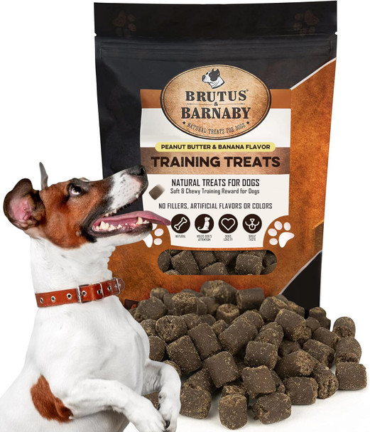 BRUTUS & BARNABY Training Treats for Dogs - Peanut Butter & Banana - All-Natural Healthy Low Calorie Vegan Treat - Great to Use for Rewards in Training Your Puppy Or Dog