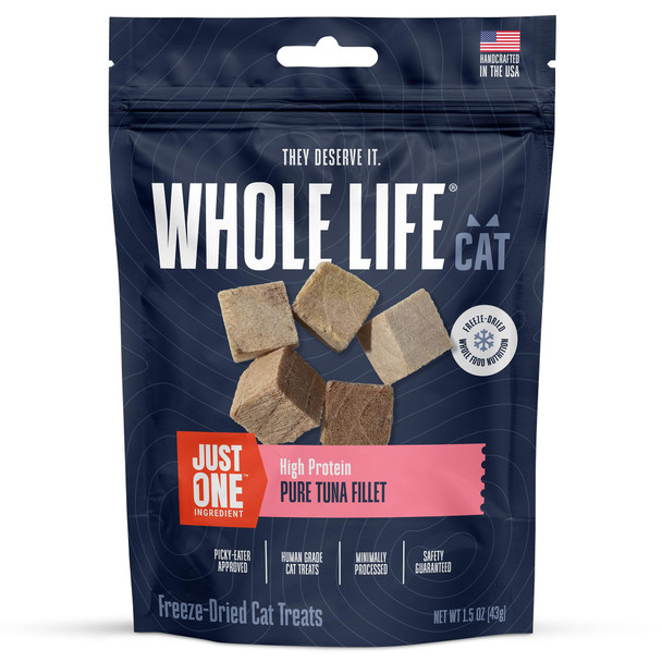 Whole Life Pet Products Whole Life Cat Just One Salmon Ze Dried Cat Treats - Human Grade High Protein Food Healthy Training Snacks Ze Dried Salmon Food Toppers Usa Made Natural Treats - 2.5 Oz (Pack Of 1)