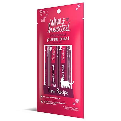 Wholehearted Cat Treats Tuna Recipe Squeezable Pur E 4 Tubes 0.5 Oz Each