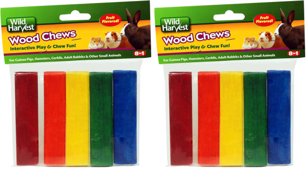 Wild Harvest P-84127 Colored Wood Chews For Small Animals Fruit Flavored 5-Count