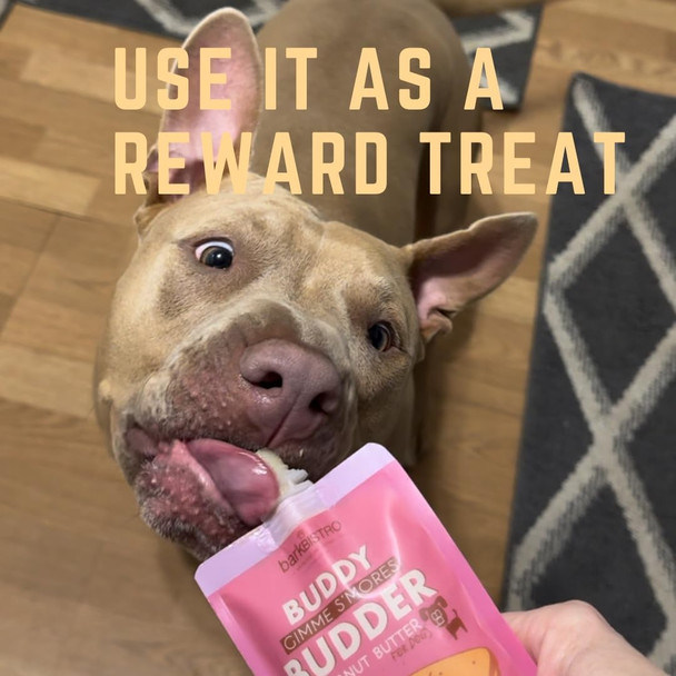 BUDDY BUDDER 3 Pack Pumpkin Pup Squeeze Packs, 100% Natural Dog Peanut Butter, Healthy Peanut Butter Dog Treats, Made in USA, (4oz packs)