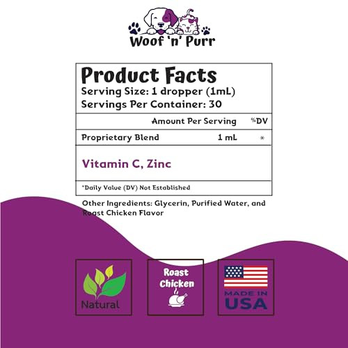 Woof 'N' Purr Immune Support For Cats - Helps To Support A Healthy Immune System - Cat Immune Booster - Cat Immune Support - Cat Immune Supplement - Immune Support Cats - Cat Immune Support Supplement - 1 Fl Oz