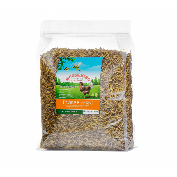 Wormsking 2Lb Dried Mealworms For Poultry Wild BirdsTasty Bird Food