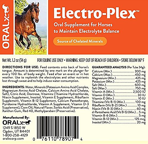 Yeegfeyuu Daoneg Electro-Plex Electrolyte Paste For Horses. Replenishes Electrolytes & Nutrients. Encourages Water Consumption. Easy-Dose Syringe. 1.2 Oz.