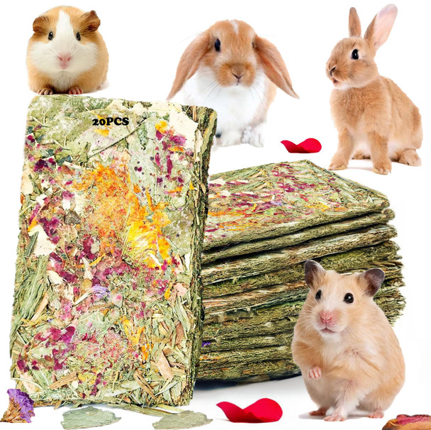 Ytskj Rabbit Toys 10 Pack Bunny Toys Bunny Chew Toy Guinea Pig Treats Timothy Hay Toy Chips With Herbal Flowers Timothy Hay Grass Hamster Snacks Chinchillas Gerbils For Small Animals Teeth