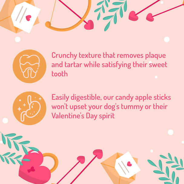 Canine Chews Red & Pink 5" Twist Stick Valentines Dog Treats - (Pack of 10) Candy Apple Flavored & Rawhide Valentines Day Dog Treats - Fun and Festive Dog Twist Sticks for Any Size Pup