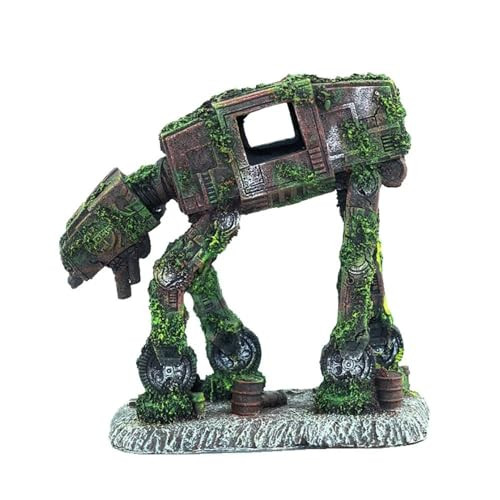 Yzhzom At-At Walker Aquarium Decorations Cool Fish Tank Decorations Atat Walker Aquarium Decor Aquarium Castle Decor Betta Fish Hide Cave Ornament War Aquarium Decor