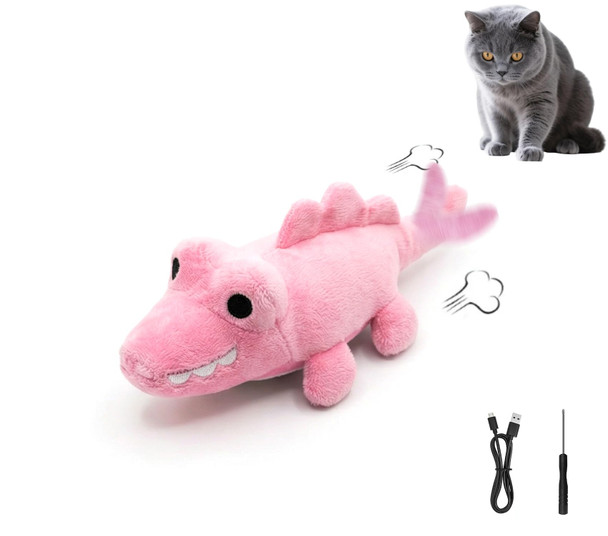 Zeling Htl Interactive Cat Toys For Indoor Cats Auto Moving Alligator With 360 Random Movement & Tail Wagging Rechargeable Cat Exercise Toy With Catnip Self-Play Fun For Bored Adult Cats-Green
