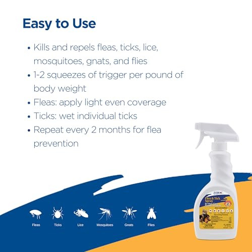 Zodiac Flea & Tick Spray For Dogs Cats Puppies & Kittens 16 Fluid Ounces