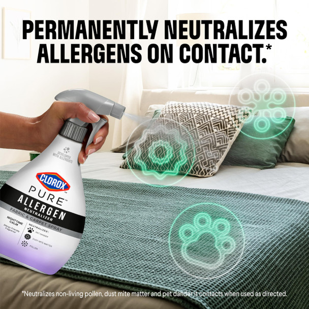 Clorox PURE Allergen Neutralizer Fabric and Carpet Spray, Nighttime Calm, 26 Fluid Ounces