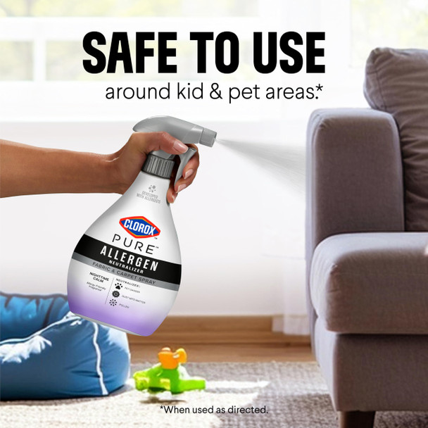 Clorox PURE Allergen Neutralizer Fabric and Carpet Spray, Nighttime Calm, 26 Fluid Ounces